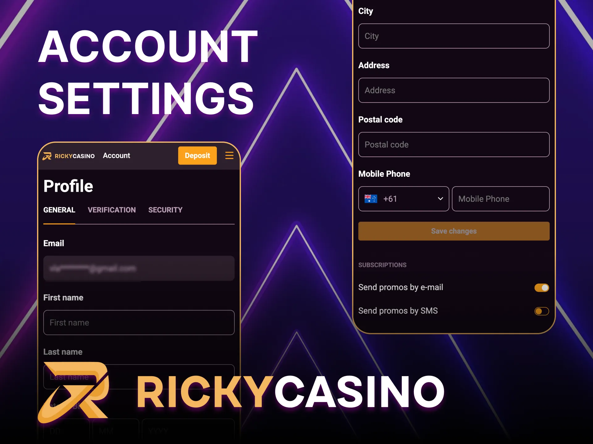 Support and customization for a smooth gaming experience at Ricky Casino.