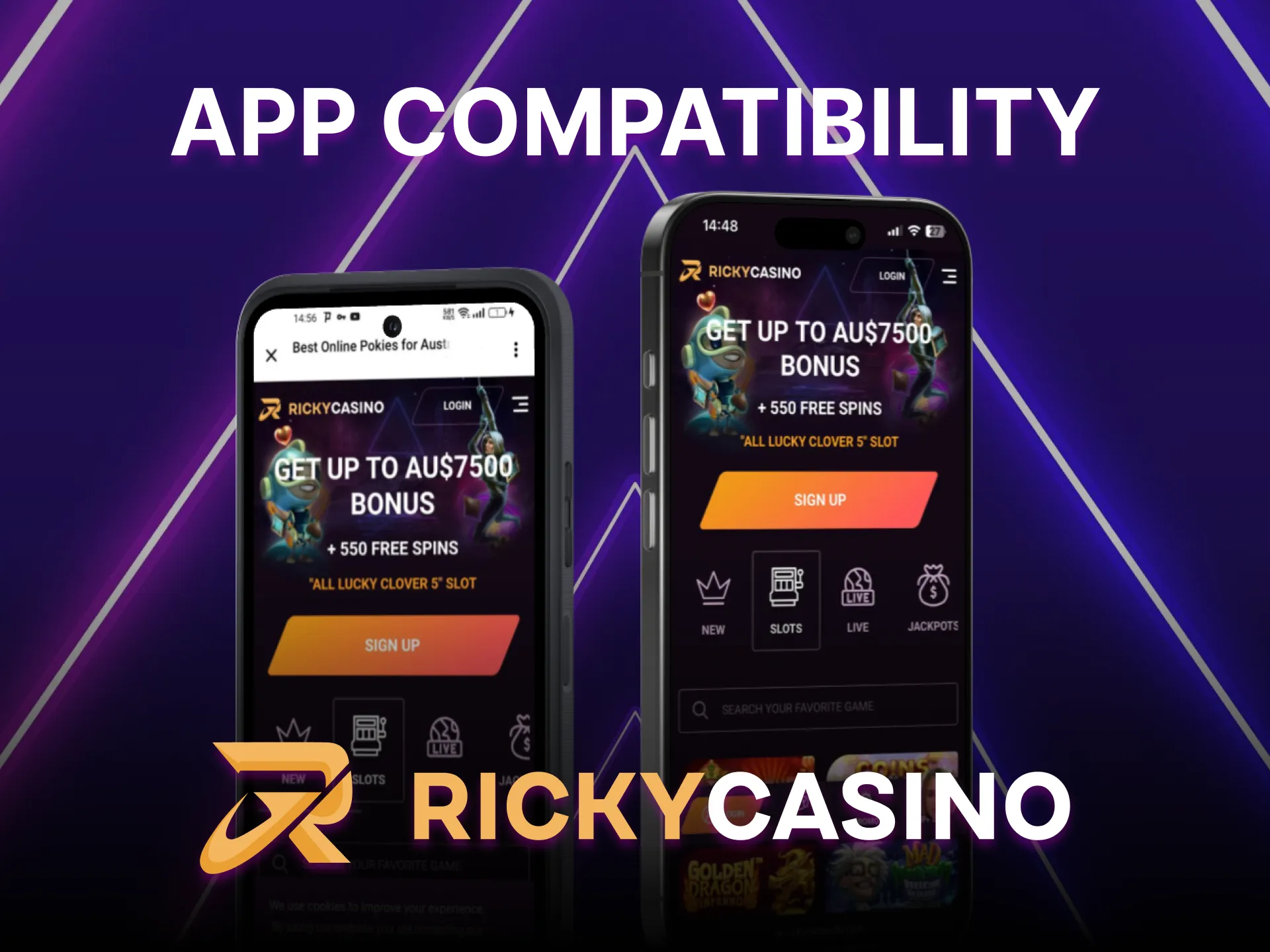 Optimized Ricky Casino app for smooth play on all devices.