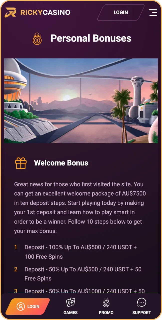 Claim exclusive mobile casino bonuses at Ricky Casino Australia.
