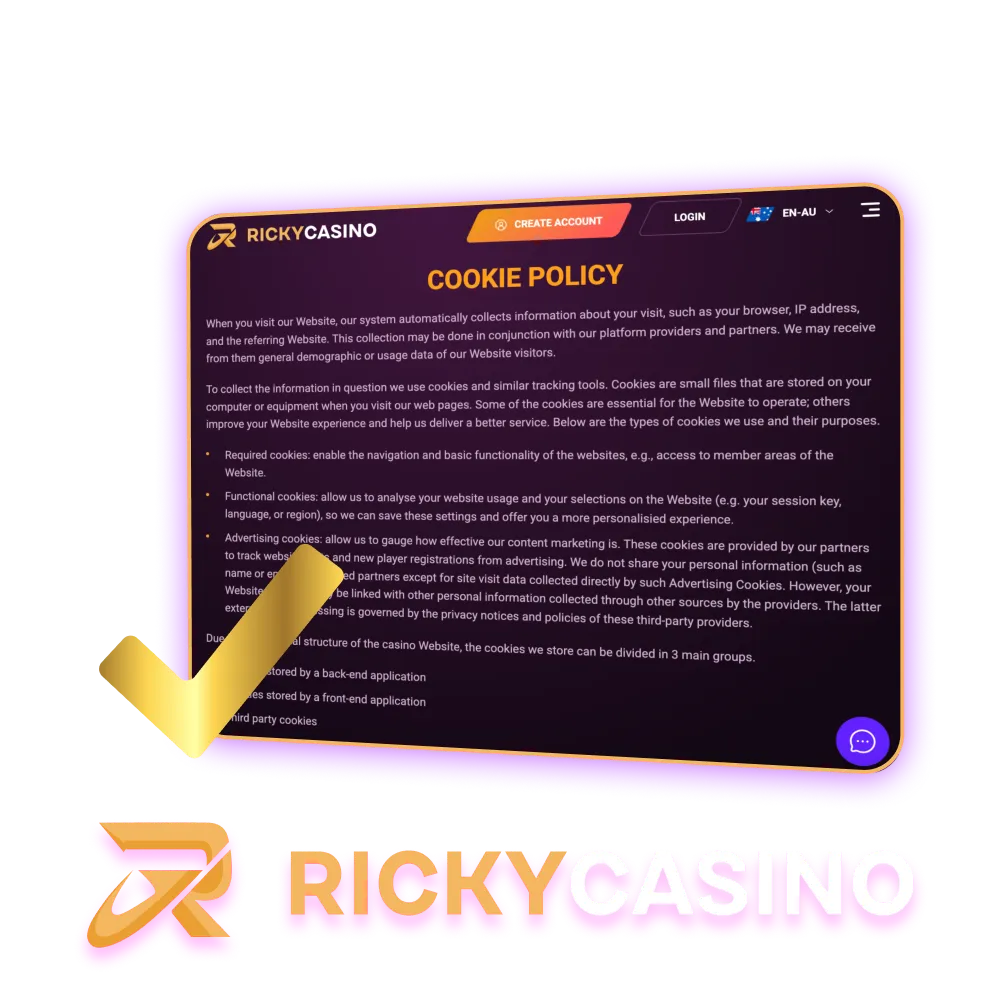 How cookies ensure your gaming experience at Ricky Casino is smooth and personalized.
