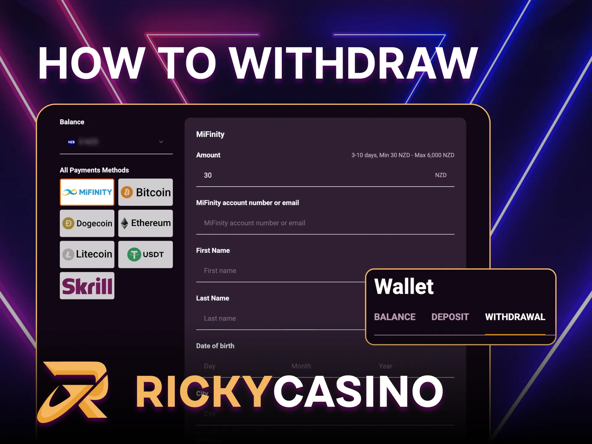 Enjoy your winnings with secure payouts at Ricky Casino.