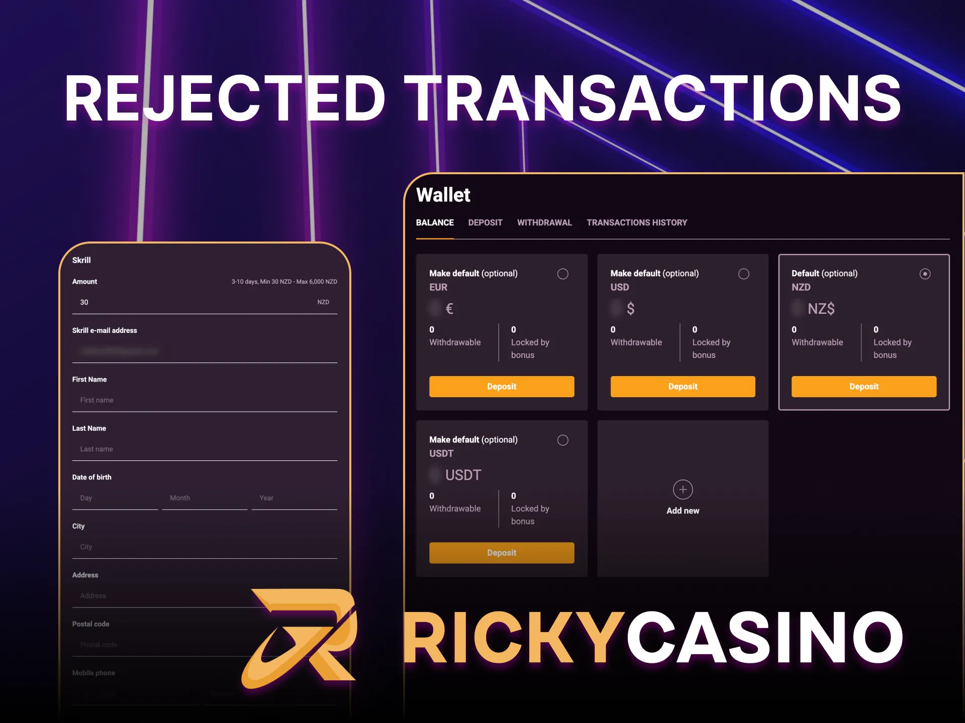 Fast resolution of any Ricky Casino transaction problems.