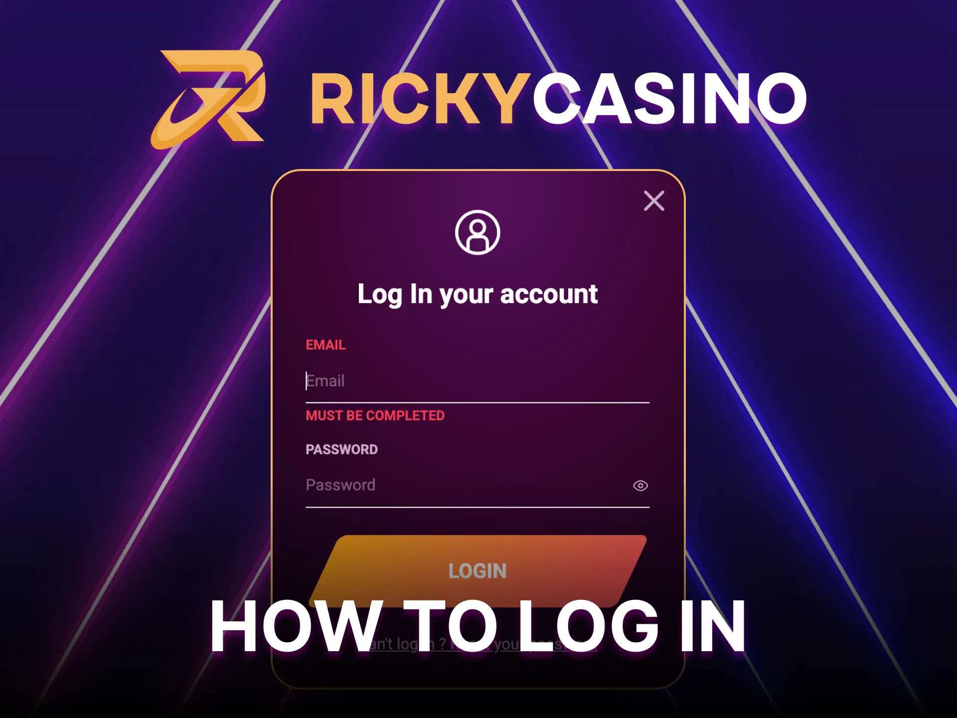 Start your Ricky Casino journey in seconds.
