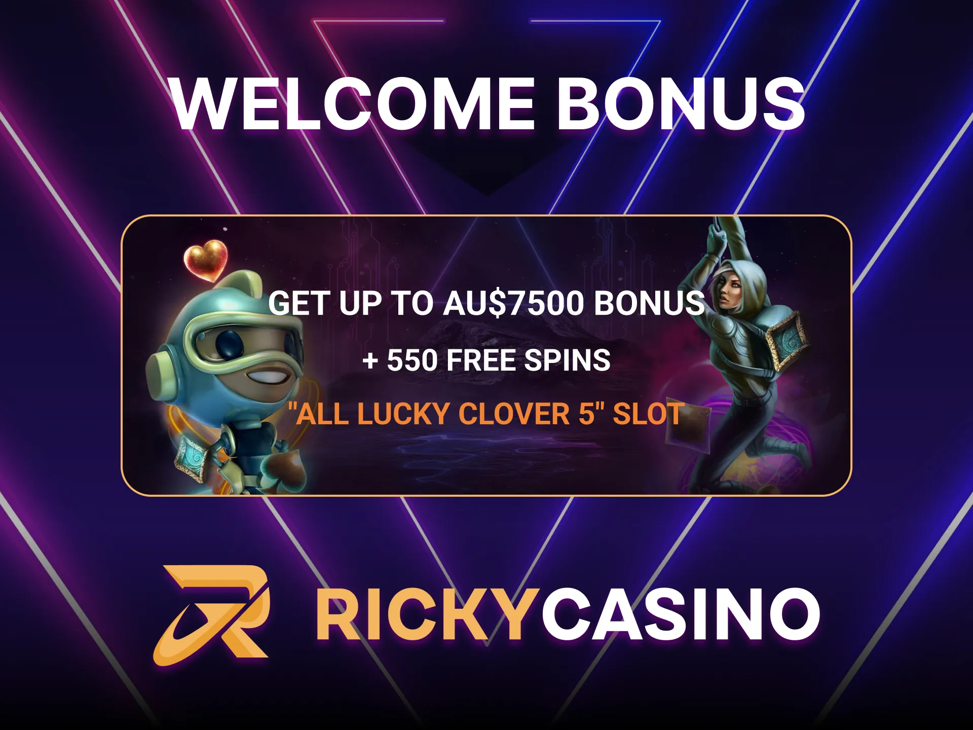 Your bonus is already waiting at Ricky Casino, start spinning today.